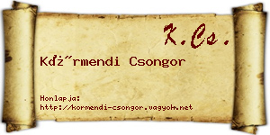 Körmendi Csongor névjegykártya