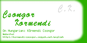 csongor kormendi business card
