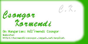 csongor kormendi business card